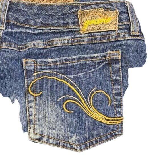 Grane Size 9 Junior Straight Leg Distressed Factory Faded Jeans - Picture 4 of 6